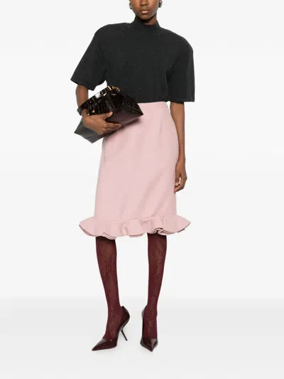 Pre-owned Valentino Ruffle Pink Skirt