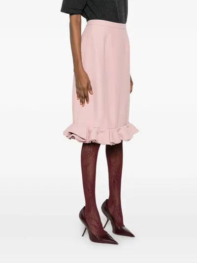 Pre-owned Valentino Ruffle Pink Skirt