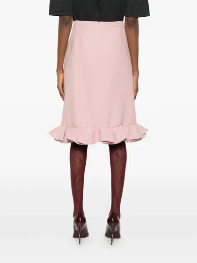 Pre-owned Valentino Ruffle Pink Skirt