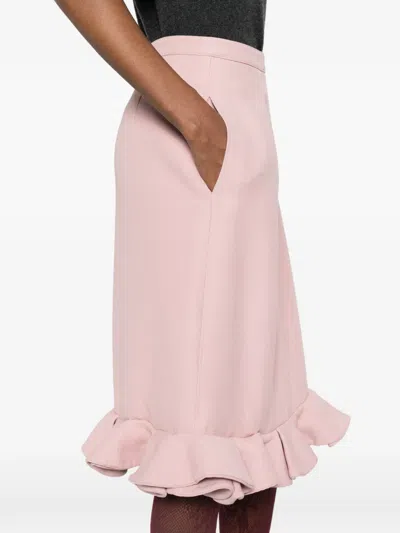 Pre-owned Valentino Ruffle Pink Skirt