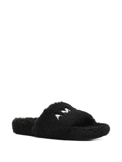 Amiri Round-toe Flat Slippers In Black