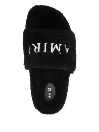 Amiri Round-toe Flat Slippers In Black