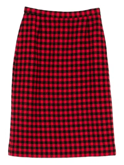 Pre-owned Valentino Tartan Skirt In Red