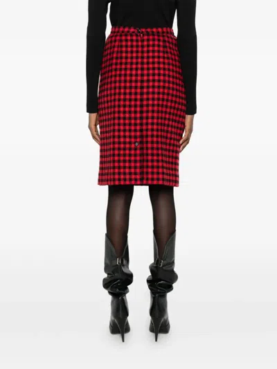 Pre-owned Valentino Tartan Skirt In Red