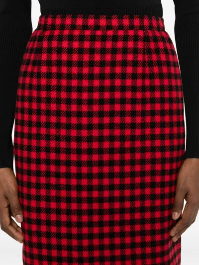 Pre-owned Valentino Tartan Skirt In Red