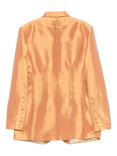 Pre-owned Jean Paul Gaultier 1998 Corseted Blazer In Orange