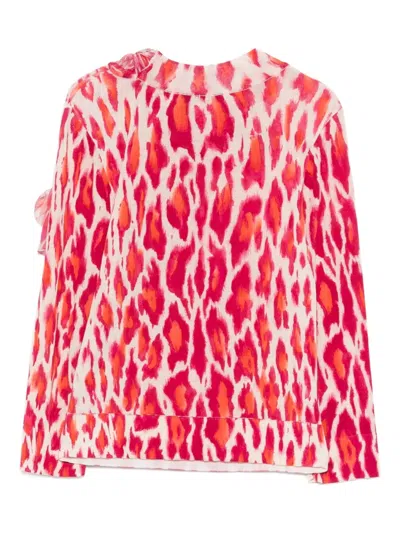 Pre-owned Dior Scarf Long-sleeve Top In Red