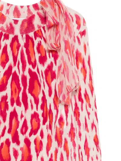 Pre-owned Dior Scarf Long-sleeve Top In Red