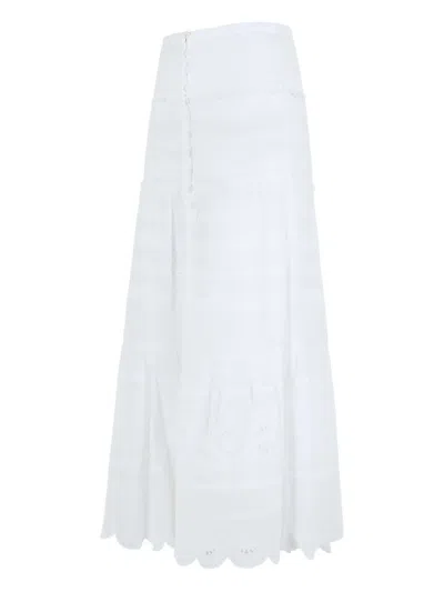 Isabel Marant Paoline Button-fastening Lace Midi Skirt In Multi