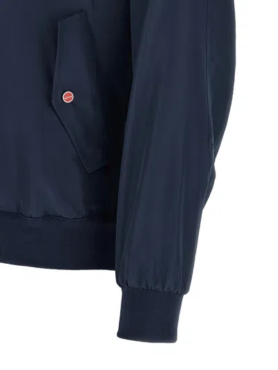Kiton Cima Jacket Structured Cut Mandarin Collar In Blue
