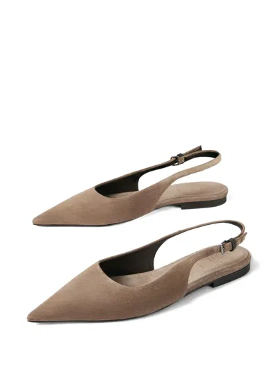 Brunello Cucinelli Suede Slingback Ballet Flats In Multi