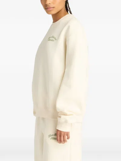 New Balance Script Logo Crew Sweatshirt In Neutral