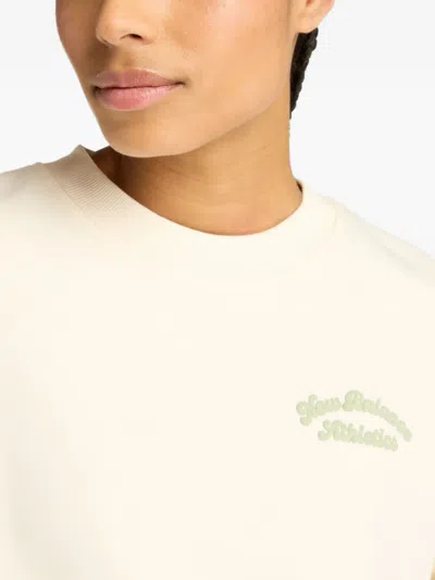 New Balance Script Logo Crew Sweatshirt In Neutral