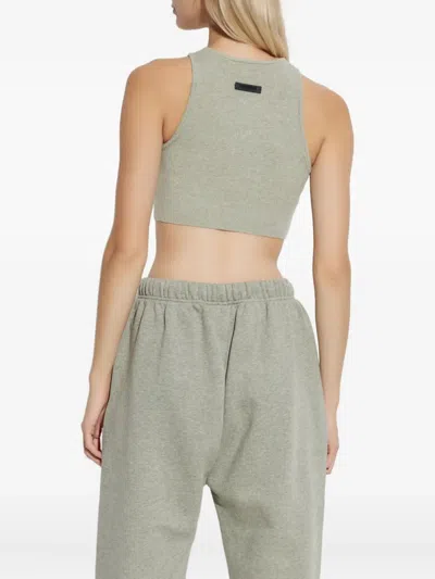 Essentials Ribbed Racer-back Top In Green