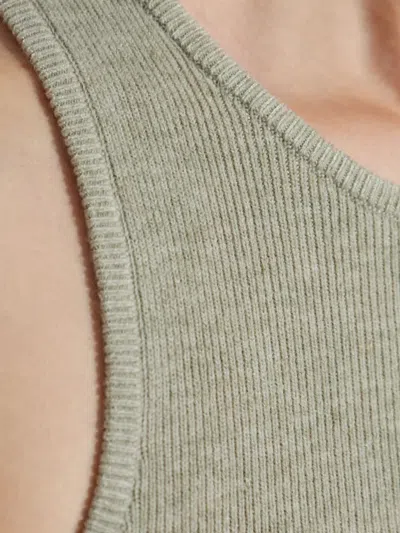 Essentials Ribbed Racer-back Top In Green