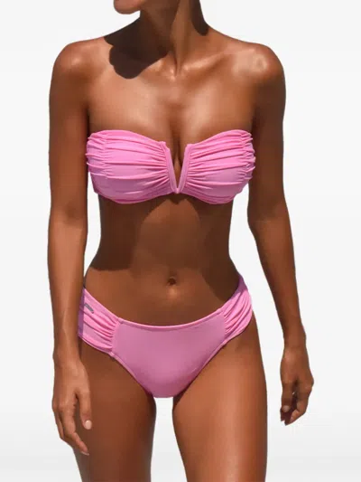 Caha Capo Dubai Janice Ruched Bikini Bottoms In Pink