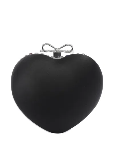 Self-portrait Heart-shaped Mini Clutch Bag In Black