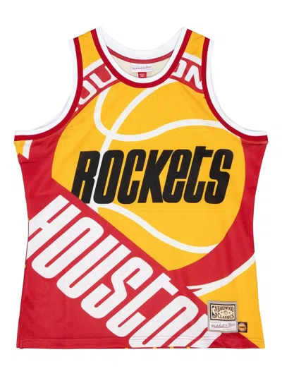 Mitchell & Ness Big Face Nba Houston Rockets Tank Top In Yellow