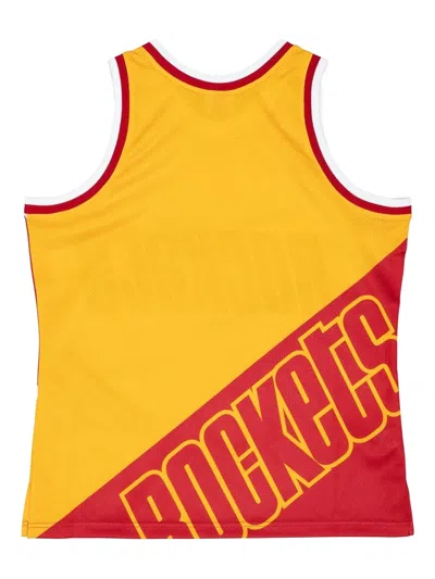 Mitchell & Ness Big Face Nba Houston Rockets Tank Top In Yellow