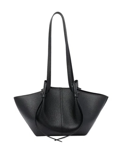 Yuzefi Mochi Pebble-grain Two-strap Shoulder Bag In Black