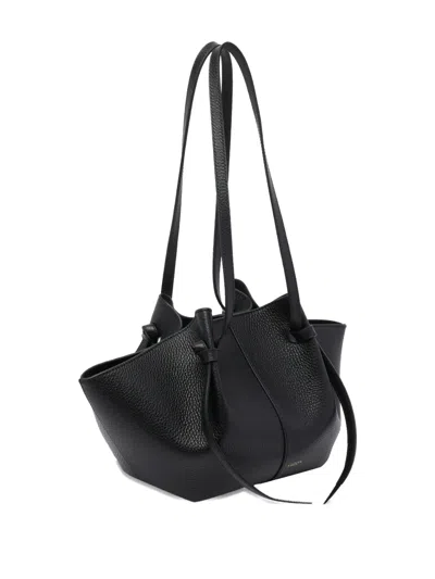 Yuzefi Mochi Pebble-grain Two-strap Shoulder Bag In Black