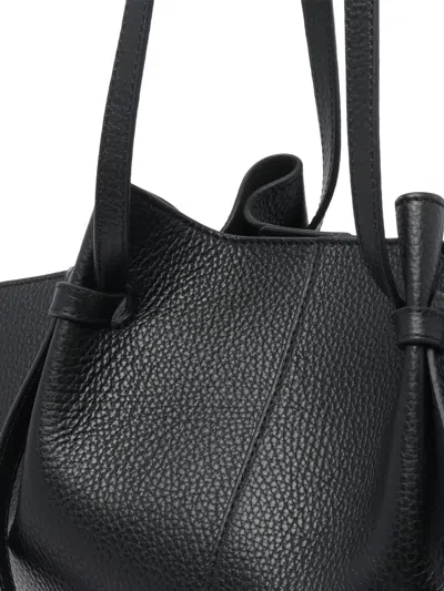 Yuzefi Mochi Pebble-grain Two-strap Shoulder Bag In Black