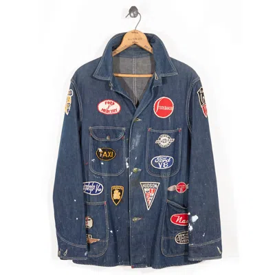 Vintage Curated By Double Rl Ralph Lauren 1950s Patched Denim Jacket In Blue