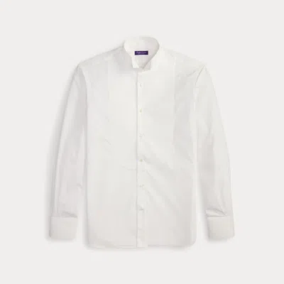 Ralph Lauren Pleated-bib French Cuff Tuxedo Shirt In White