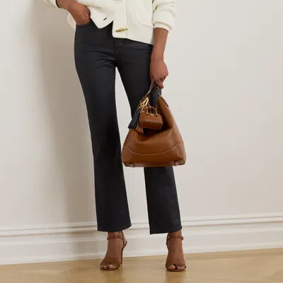 Lauren Petite Ralph Lauren Coated High-rise Straight Ankle Jean In Black