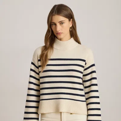 Ralph Lauren Striped Wool-blend Mockneck Sweater In Multi