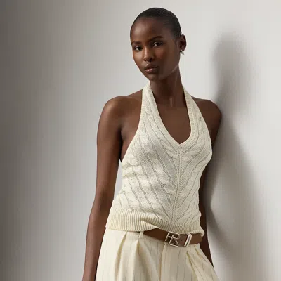 Ralph Lauren Cable-knit Silk Halter Sweater In White
