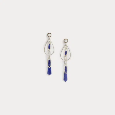 Ralph Lauren Double-sided Lapis Drop Earrings In Blue