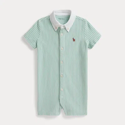 Ralph Lauren Striped Knit Oxford Shortall In Green