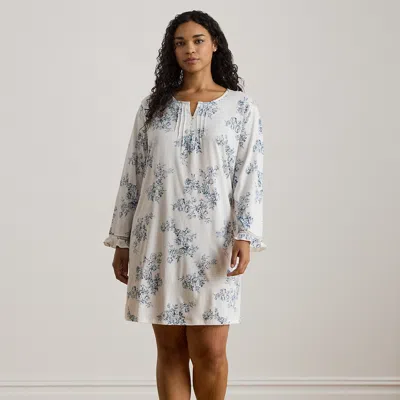 Lauren Woman Ralph Lauren Floral Jersey Ballet Nightgown In White