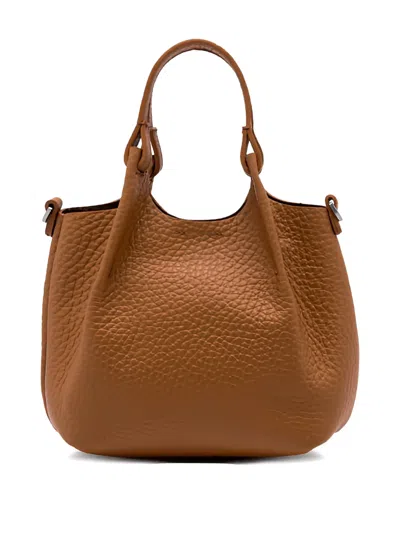 Gianni Chiarini Dua Grained-leather Tote Bag In Brown
