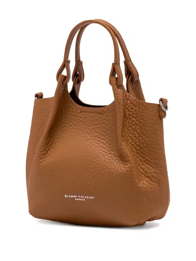 Gianni Chiarini Dua Grained-leather Tote Bag In Brown