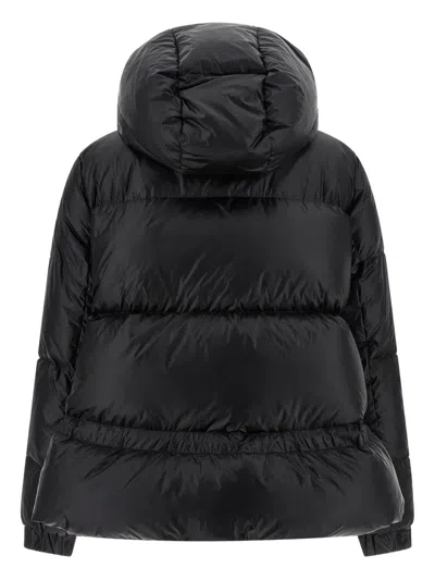 Sacai Black Nylon Down Jacket With Drawstring In Black
