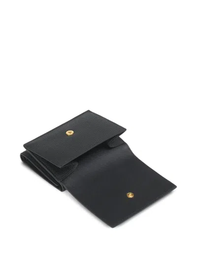 Marni Embroidered-flower Trifold Wallet In Black