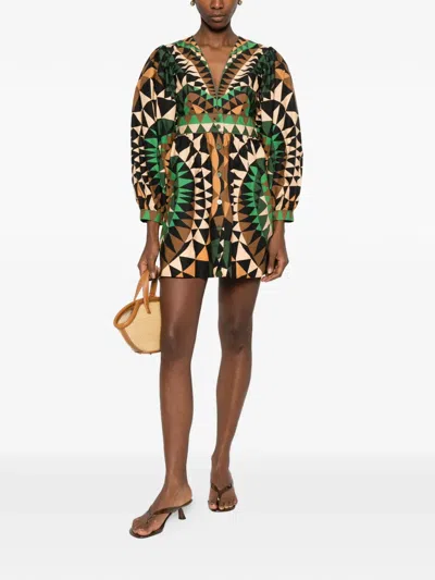 Farm Rio Heart Deco Blouse In Multi