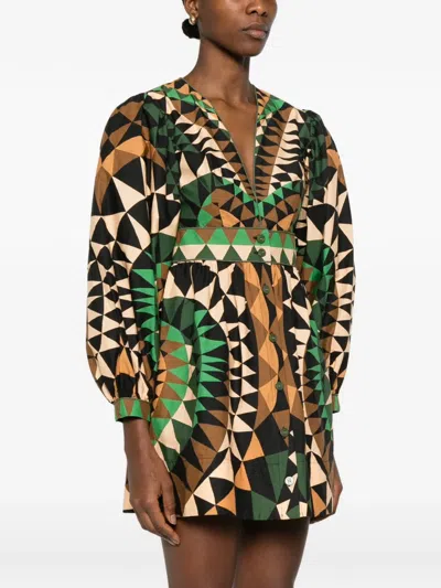 Farm Rio Heart Deco Blouse In Multi