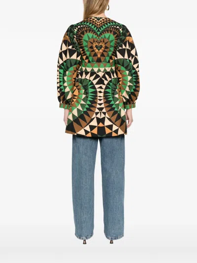 Farm Rio Heart Deco Blouse In Multi