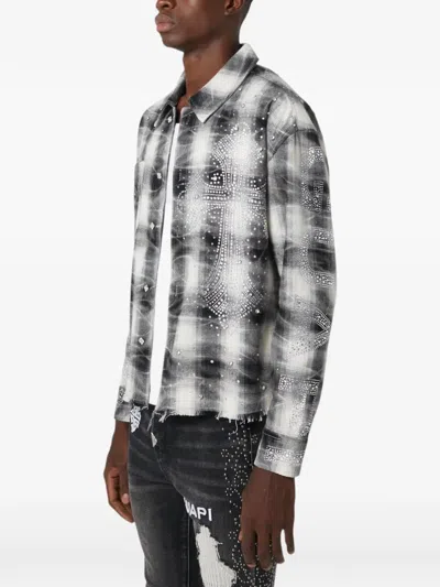 Guapi Crystal-embellished Plaid Flannel In Multi