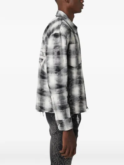 Guapi Crystal-embellished Plaid Flannel In Multi