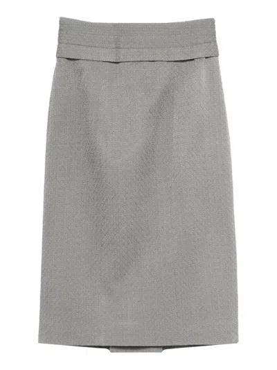 Pre-owned John Galliano Woven Skirt In Gray