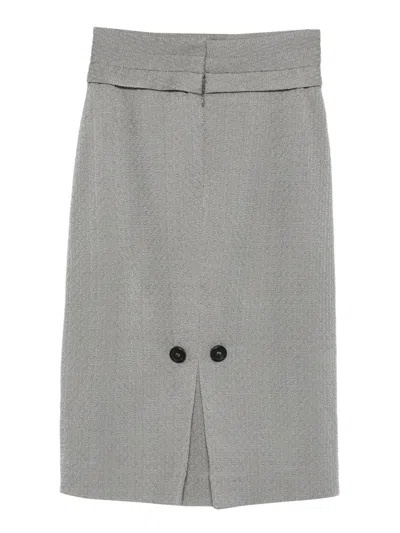 Pre-owned John Galliano Woven Skirt In Gray