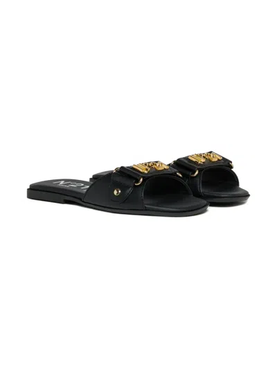 N°21 Logo-appliqué Sandals In Black