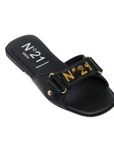 N°21 Logo-appliqué Sandals In Black