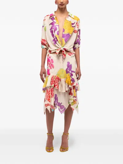 Donde Esteban Floral Cotton Shirt In Multi