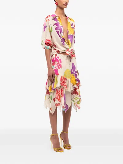 Donde Esteban Floral Cotton Shirt In Multi