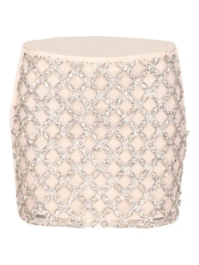 Liu •jo Jewel Mini Skirt In Neutral